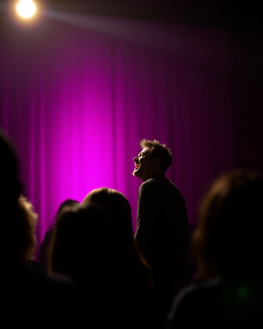 Schauspieler im Spotlight während einer Live-Show