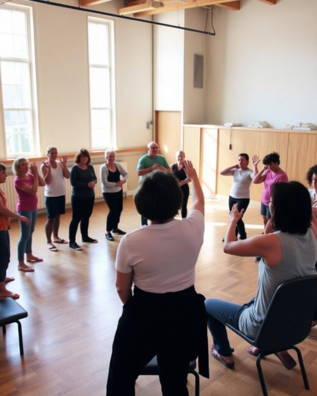 Teilnehmende in einem Improvisations-Workshop